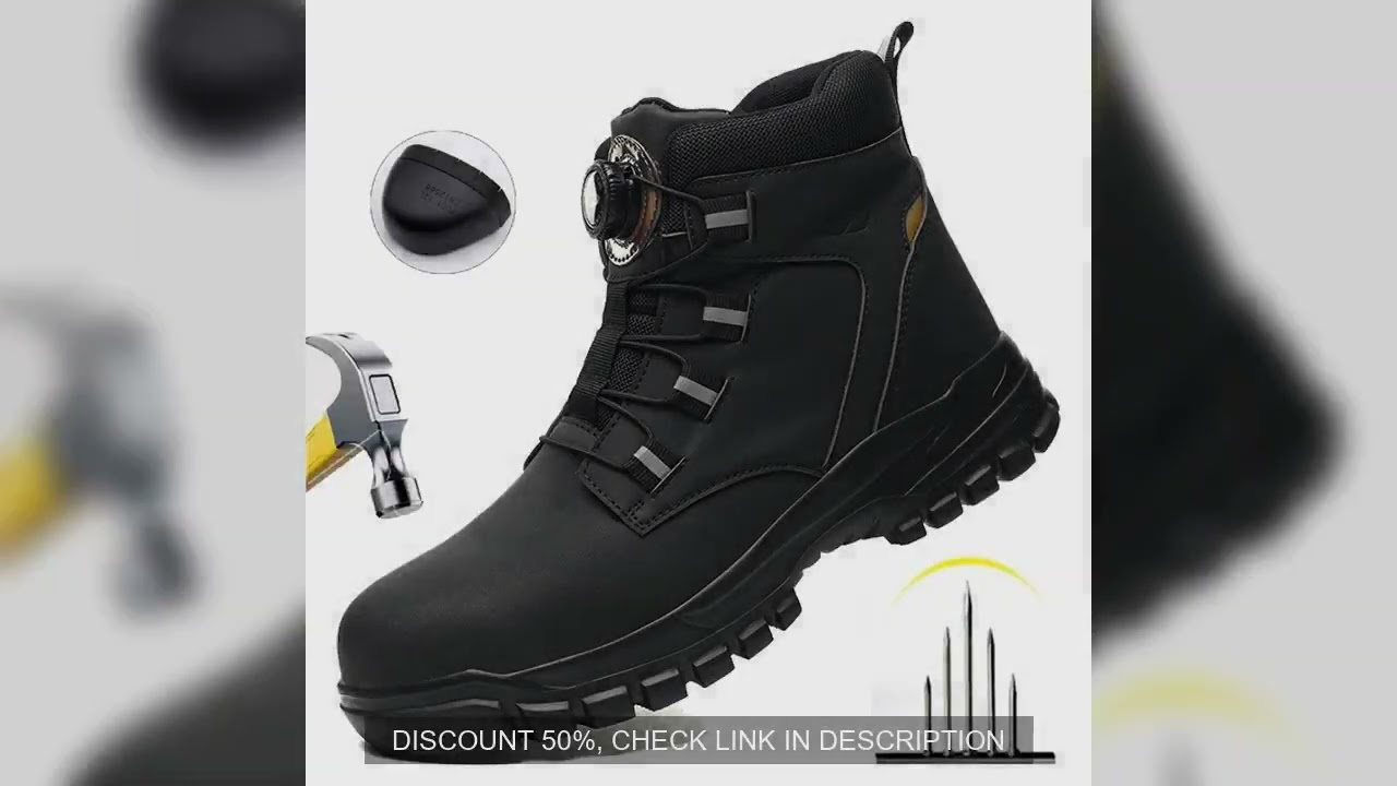 Waterproof Safety Boots Men Indestructible Steel Toe Work Boots Anti-smash Stab-resistant Safety Sho