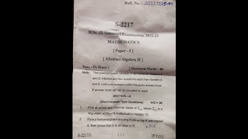 M.Sc. maths 2nd sem Abstract algebra-ll SDSU 2023