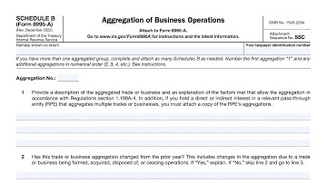 IRS Form 8995-A, Schedule B walkthrough (Aggregation of Business Operations)