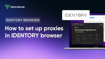 Proxy settings in IDENTORY anti detect browser