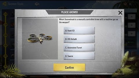 Summer Sizzle - Which Scorestreak is a manually controlled drone with a machine gun as the weapon?