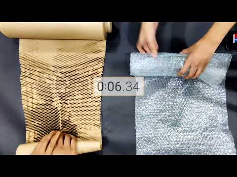 Face Off- Plastic bubble wrap versus EcoCushion Paper- our ecofriendly packaging! Fast and