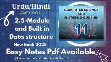 Class11 Computer| Python Modules & Built-in Data Structures part 2 Package Structure Urdu /Hindi2025