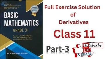Exercise of The Derivatives of Class 11 || part-3 || based on NEW Syllabus.