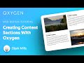 Oxygen Basics: Creating Content Sections With Oxygen