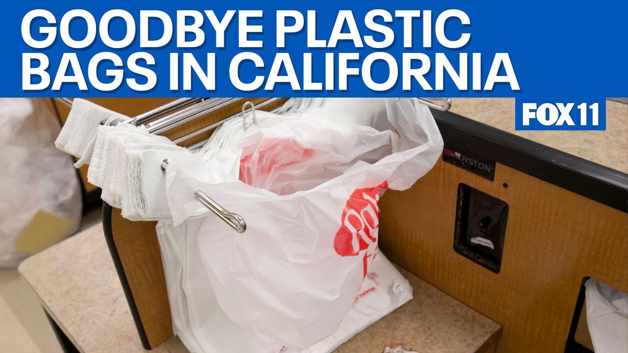 California banning plastic bags at grocery stores - YouTube