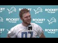 Detroit Lions players meet with the media on May 25