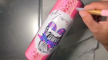 Koala Glitter Waterslide Paper Full Wrap Tumbler with a little added Glitter on the Rim and Bottom