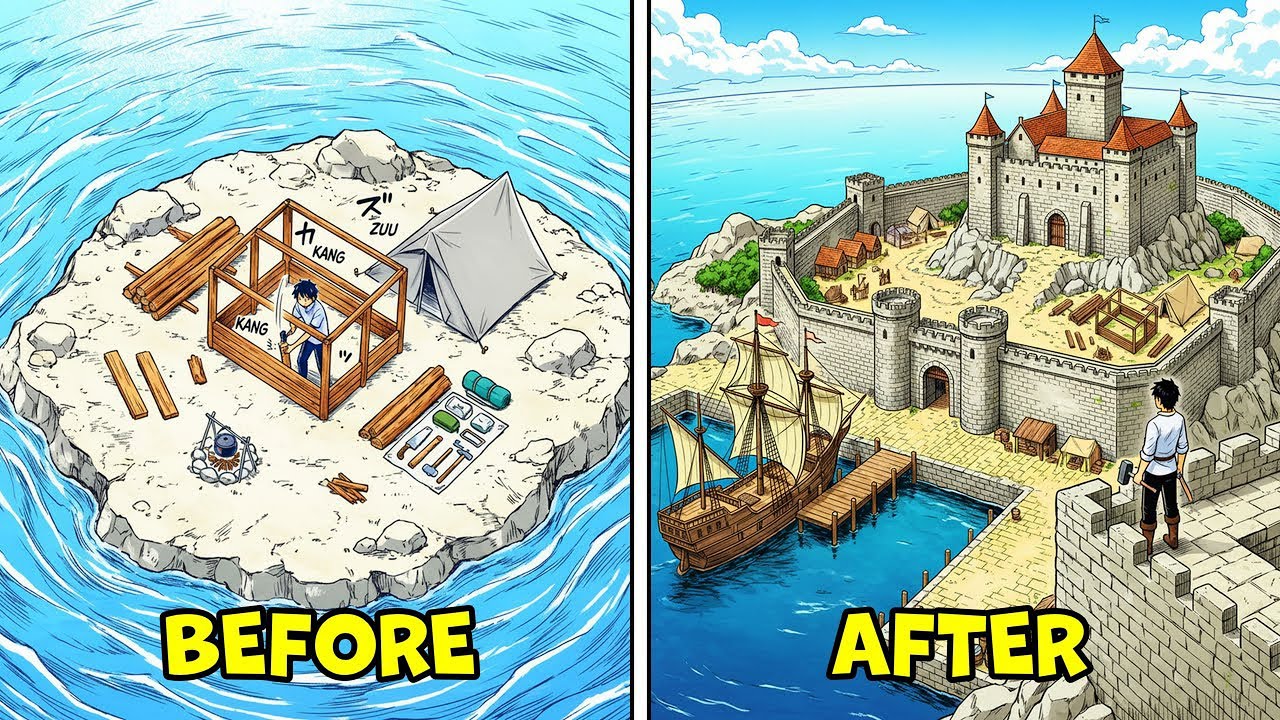 ต่างโลกพร้อมระบบพัฒนา ปั้นเกาะร้างให้เป็นอาณาจักรแกร่งที่สุด - สรุปมังงะ