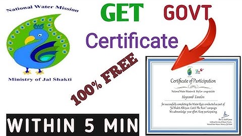 Jal Shakti Abhiyan | Catch The Rain | Water Quiz | 100% Free Certificate |
