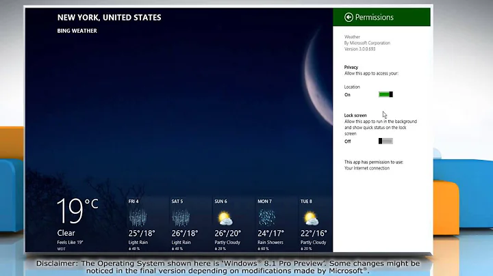 How to Enable/Disable Location Access in Weather app on Windows® 8.1