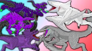 06)Jurassic World Team vs Mosasaurus and Megalodon (hybrid)