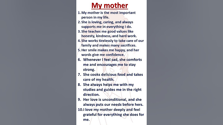 10 lines on "My Mother" |My Mother Essay in English #essay #english #essaywriting #shorts #class 1-5