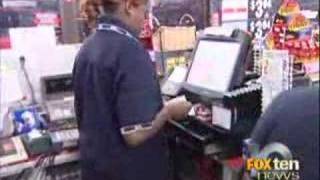 Clerk takes out robber