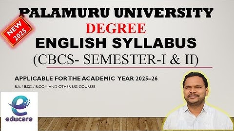 New  degree English syllabus 2025. Palamuru University