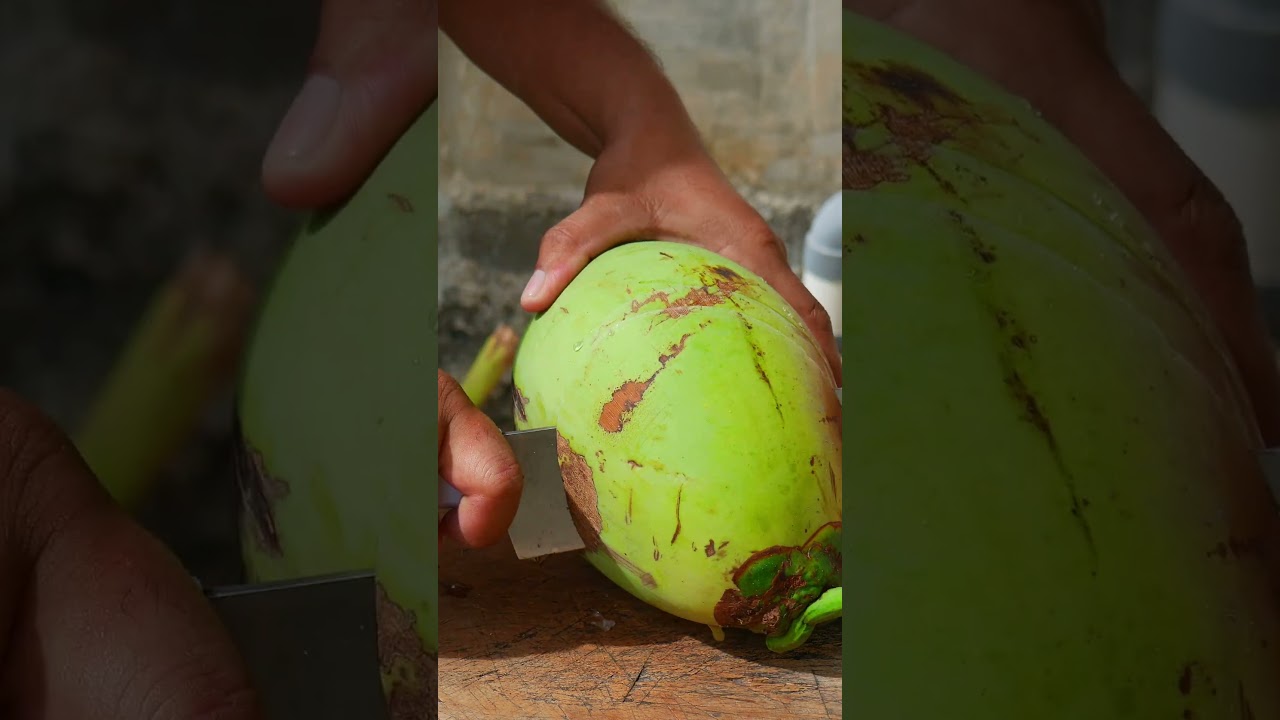 satisfying video | Awit Tv style cuts coconut