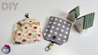 A mini pouch that can also hold cards that can be easily made from cloth.