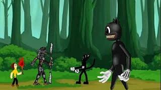 Cartoon Cat Boss And Cartoon Cat Saves A Kid From Predator
