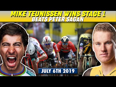 Video: Tour de France 2019: Jumbo-Visma's Mike Teunissen pips Sagan kom yeej Theem 1