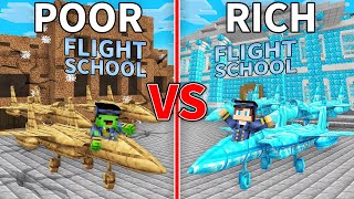 Mikey Poor vs JJ Rich Flight School in Minecraft (Maizen)