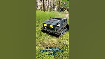 strong power petrol engine rechargeable battery radio controlled robot mower for hills