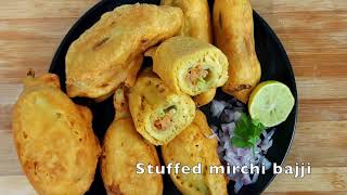 మిరపకాయబజ్జి | Stuffed Mirchi Recipe || New Stuffed Bajji| బజ్జి|Mirchi Bajji Recipe In Telugu