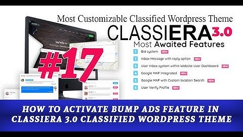 HOW TO ACTIVATE BUMP ADS FEATURE IN CLASSIERA 3.0 CLASSIFIED WORDPRESS THEME #17