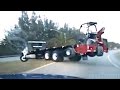 Dashcam Shows Wild Police Chase With Stolen Flatbed Hauling Forklift