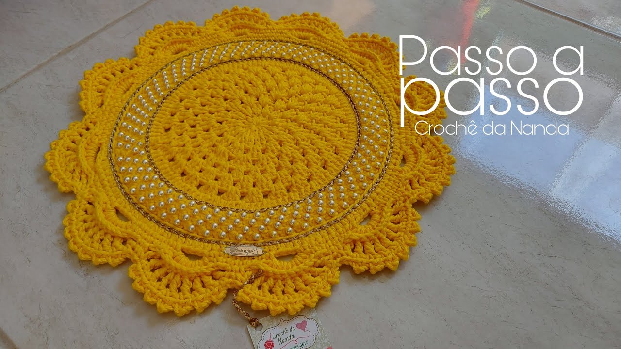 Sousplat em crochê/modelo Raio de sol . Criação da artesã/SIRLENE  Tutorial /Crochê da Nanda