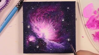 Orion Nebula Painting / Galaxy Acrylic Painting For Beginners