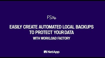 Easily create automated local backups to protect your data using NetApp workload factory for AWS