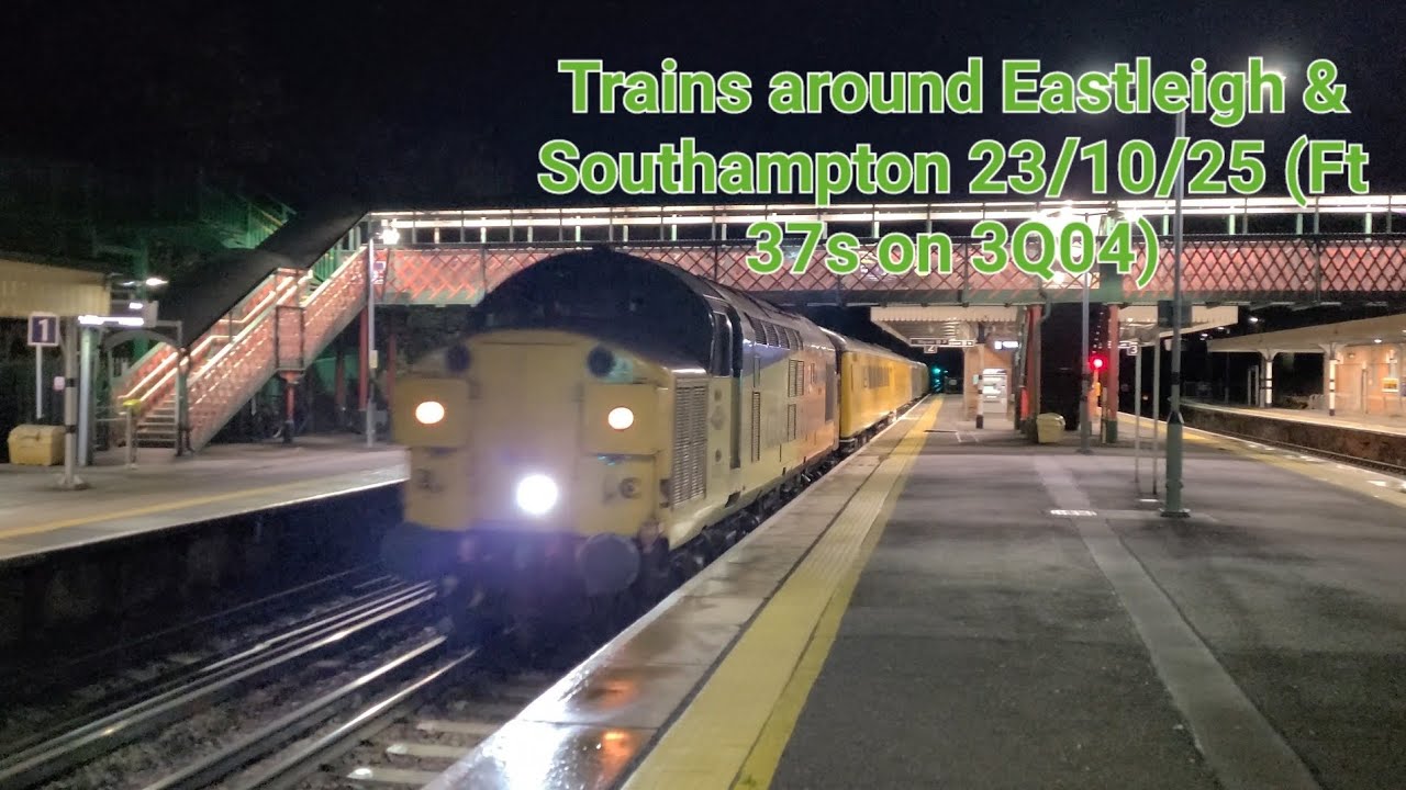 Trains around Eastleigh & Southampton 23/10/25 (Ft 37s on 3Q04, 4K 60fps)
