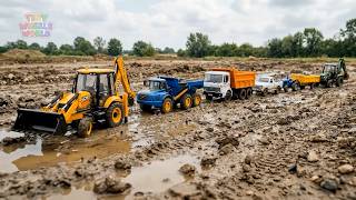 Toy Vehicles Rescue Mission In The Mud Excavator Dump Truck Tractor Construction Play Road Building