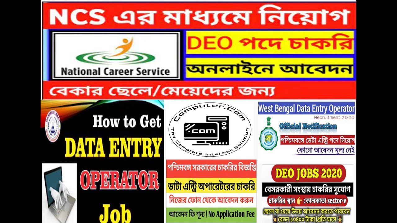 NCS Data Entry /NCS Jobs Notice 2020 / Online Data Entry Job/National ...