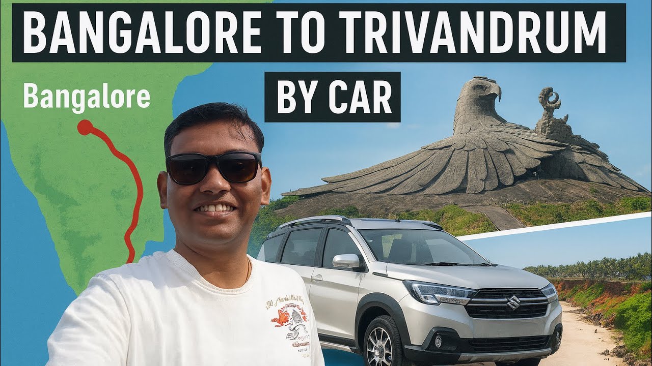 Bangalore to Trivandrum Road Trip 🚗 | Jatayu Earth Center Full Tour + Varkala Cliff | NH44 Drive
