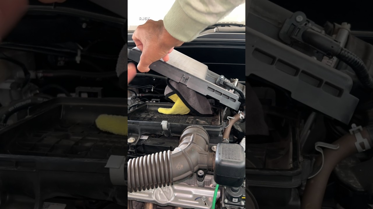 Car air filter cleaning 