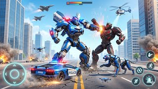 Police Limousine Robot Transform Game 2026 Flying Car Battle in Open World NEW 😯 - Android Gameplay screenshot 5
