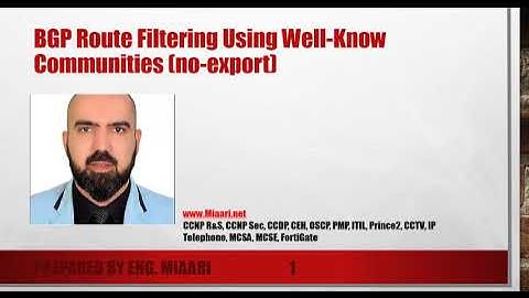26-BGP Route Filtering Using Well-Known Communities (no-export) (Arabic) عربي