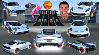 All New Sky Blue SuperCars Stunts Bridge Ramp Challenge // Extreme Car Driving Simulator // Who Win screenshot 5