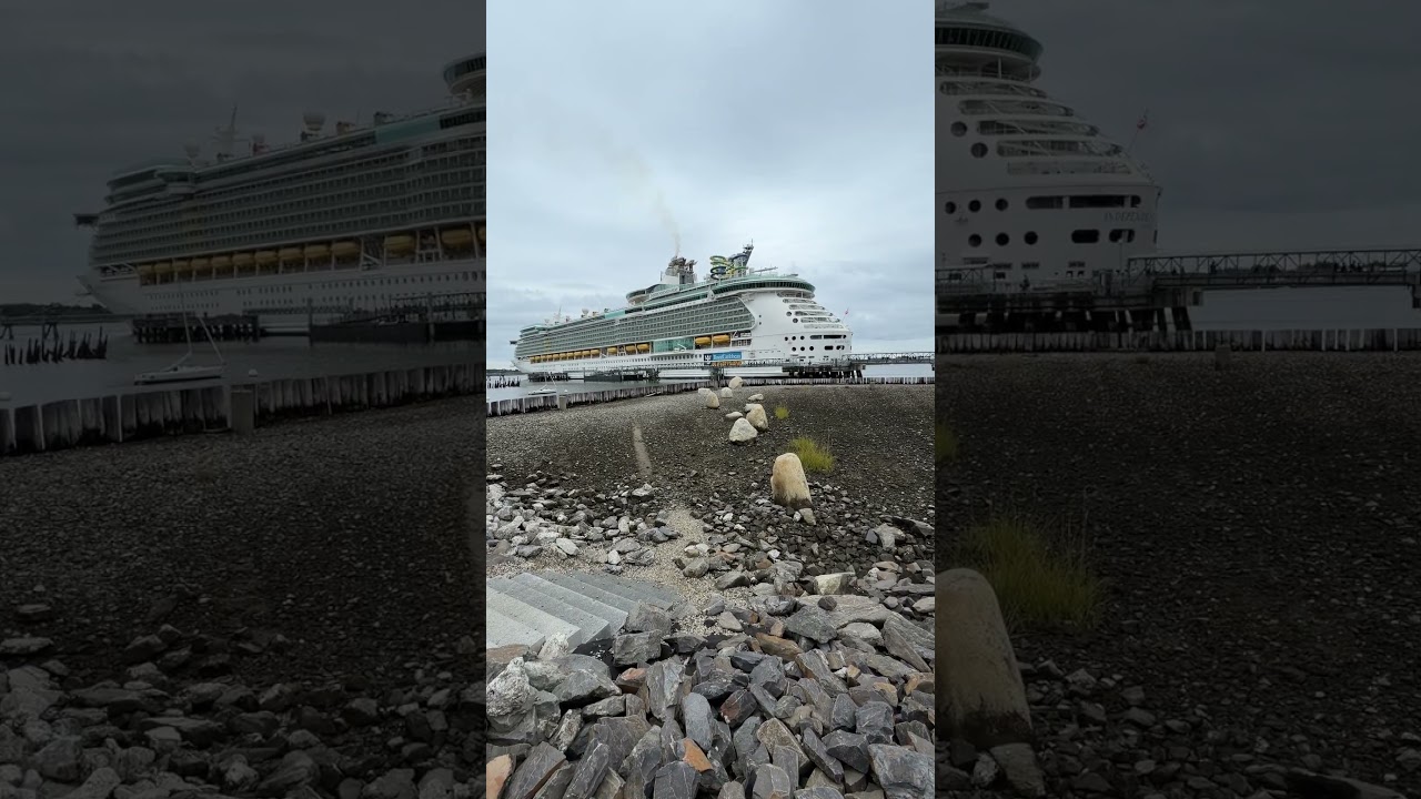The Independence of the Seas  cruise ship is docked at the Portland Cruise Port.  Maine