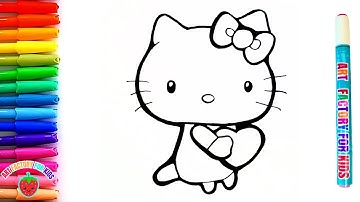 How To Draw Hello Kitty with a Heart🐱 ❤️ | Easy Drawings for Kids | Step By Step
