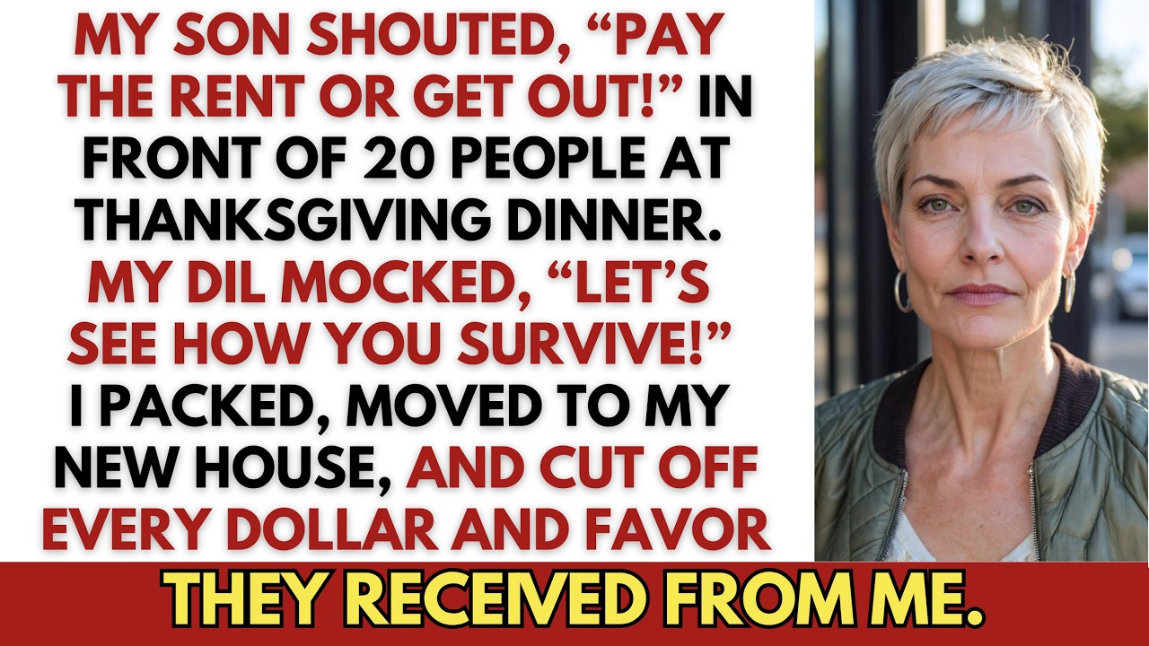 I never expected my own son to evict me while I was pouring hot gravy over his Thanksgiving turkey. Twenty guests went silent as David announced, "If you want to keep living here, you need to...