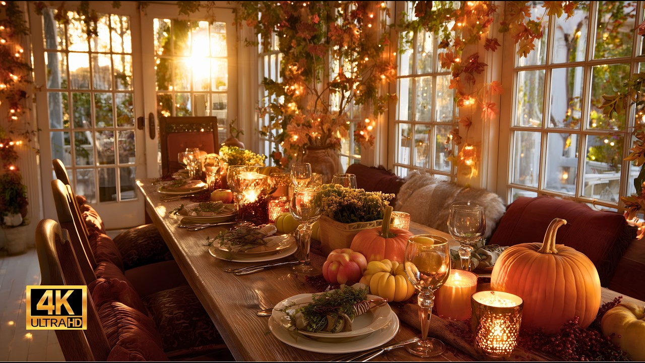 Thanksgiving Dream Cottage | 4K Cozy Autumn Ambience for Relaxation, Study & Holiday Gatherings 047
