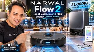 NARWAL Flow 2 Robot Vacuum and Mop Combo, FlowWash Mop, Hot Air Drying, Self Emptying & Refilling