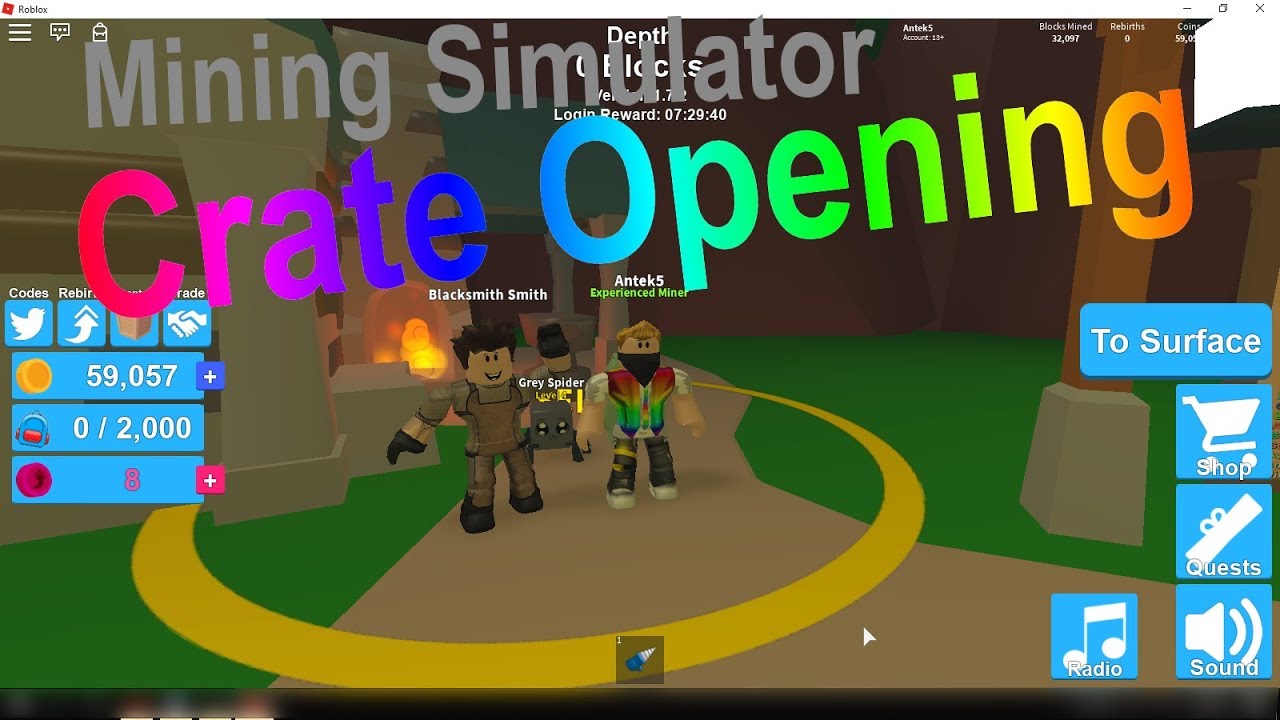 Crate Opening Mining Simulator Roblox YouTube