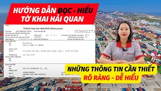 HƯỚNG DẪN ĐỌC - HIỂU TỜ KHAI HẢI QUAN: GIẢI THÍCH RÕ RÀNG VÀ DỄ HIỂU || XUẤT NHẬP KHẨU - LOGISTICS