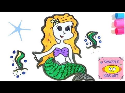 How to draw a mermaid | Drawing and coloring - YouTube