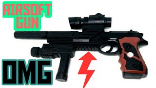 🏁🏴‍☠️AIRSOFT Gun P-779A powerful shooting gun with silencer / best toy gun under 500