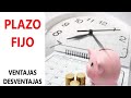 Invertir a Plazo Fijo ventajas/desventajas