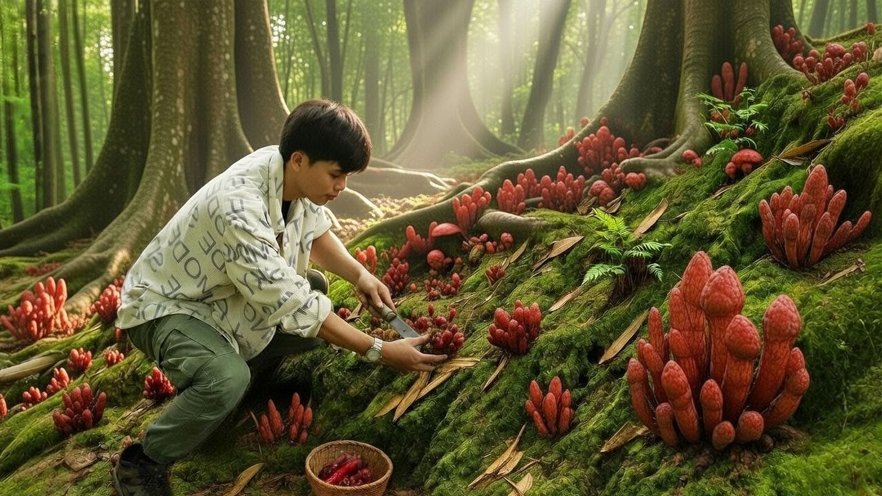 Timelapse: Harvesting NgocCau Mushrooms and Wild Forest Mushrooms in an Ancient Forest| Living Alone